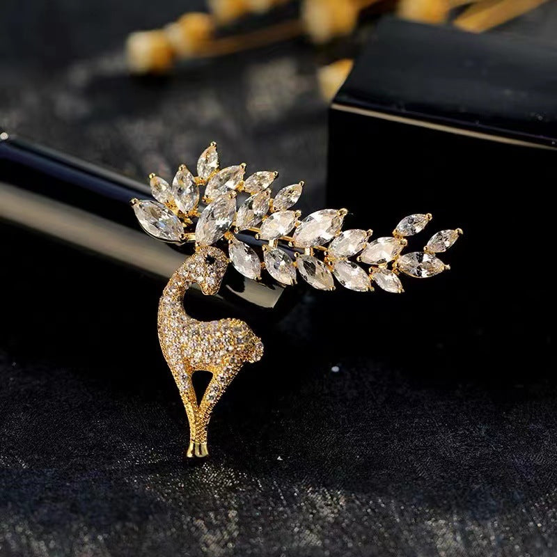 Nuevo broche de alce alto corsage coreano broche de Navidad de nicho