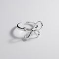 Anillo de plata S925 con lazo, joyería de mujer moderna y de línea sencilla