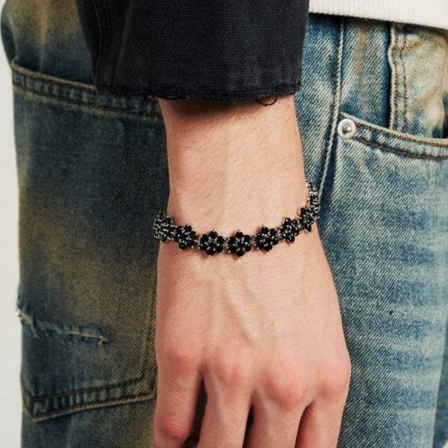 Black Zircon Snowflake Full Diamond Bracelet
