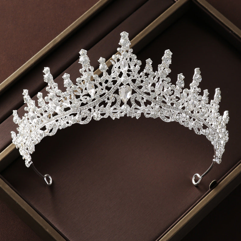 Retro atmosphärische Strass-Geburtstagskrone Haar-Accessoires dreiteiliges Set