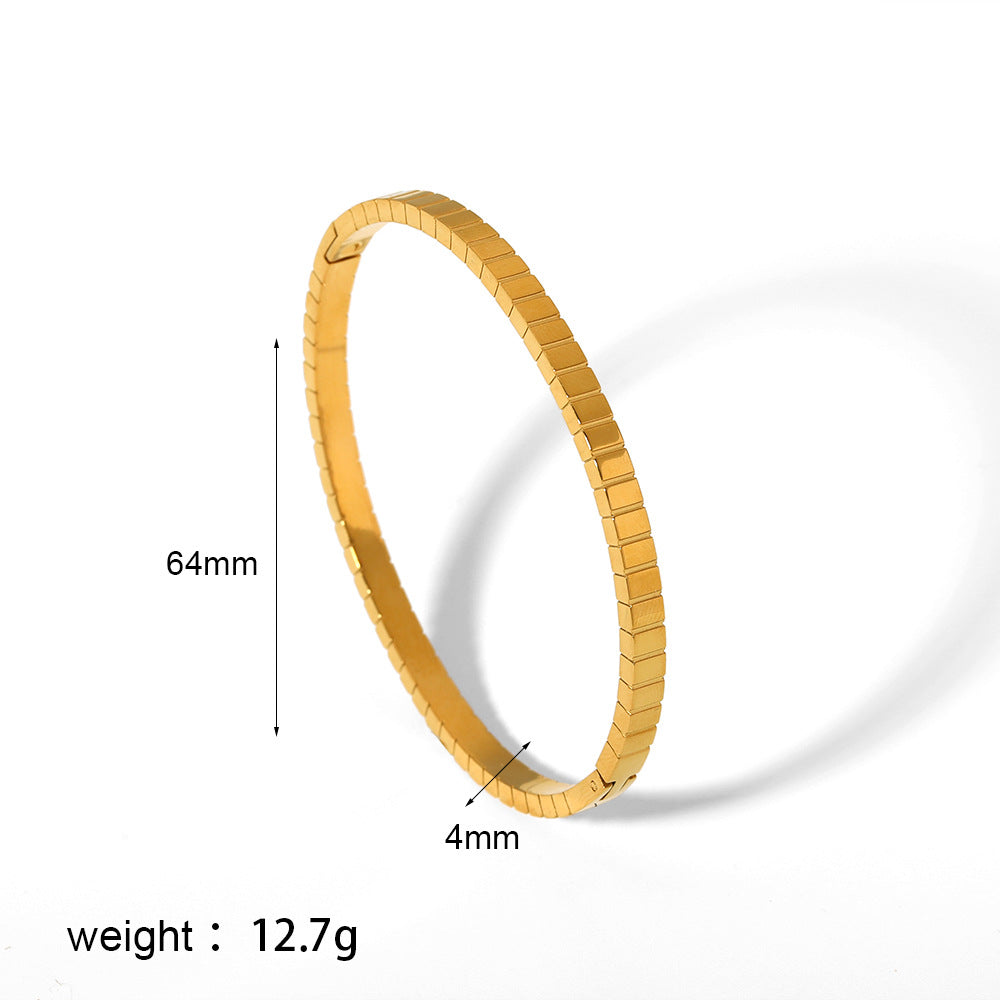 Pulsera de Acero Titanio Estilo Ins con Hebilla de Estrella de Seis Puntas