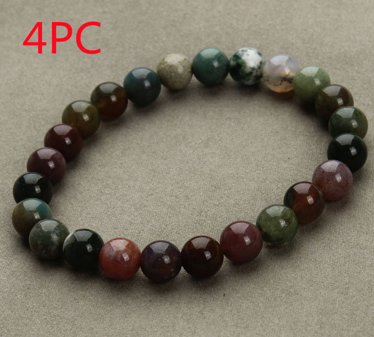 Pulsera de cuentas redondas de piedra arenisca azul aventurina