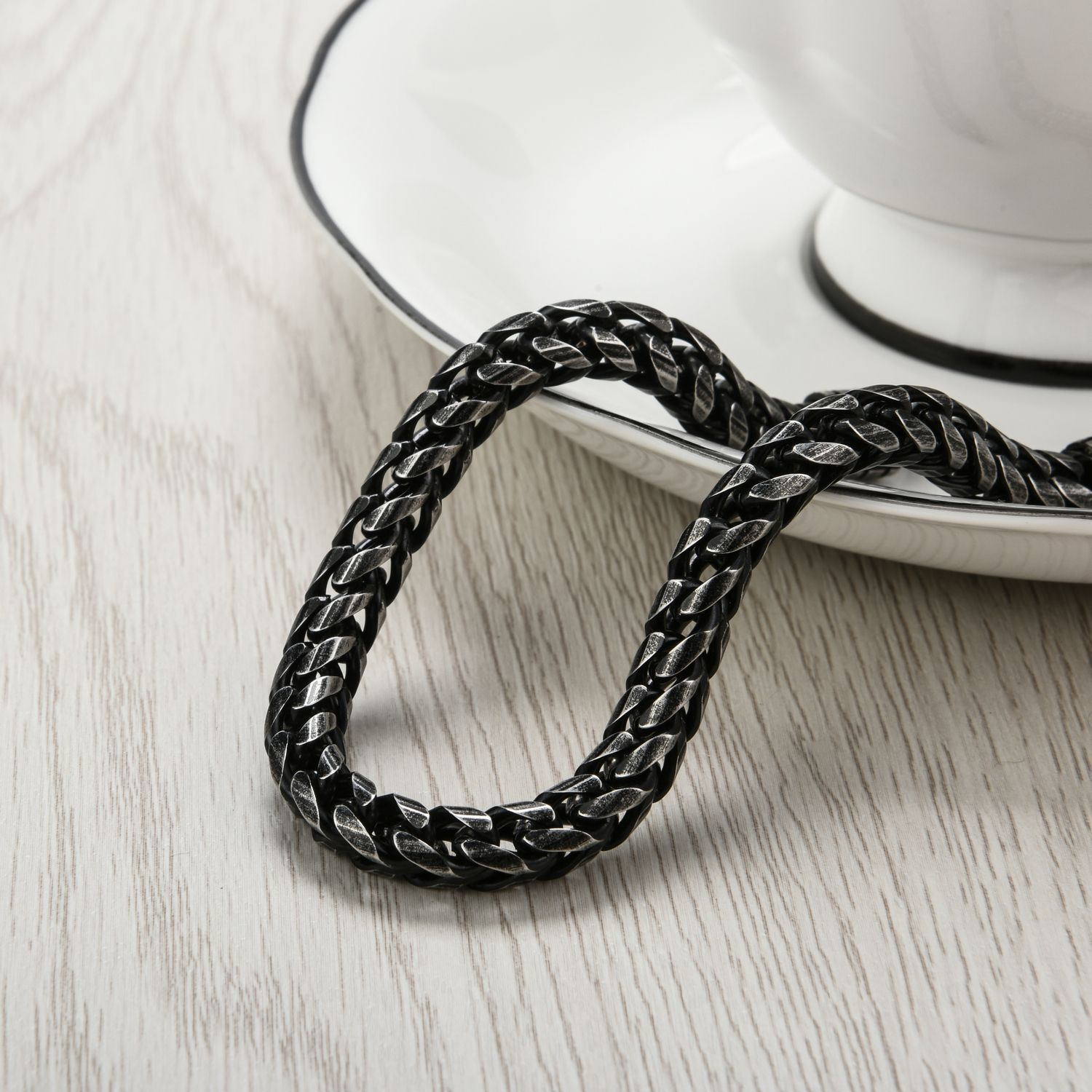 Pulsera Vintage de Acero Inoxidable Personalizada para Hombre