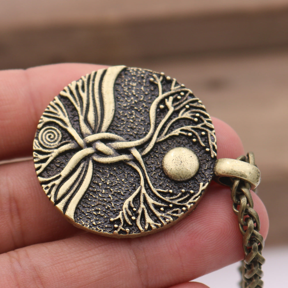 Colgante Árbol Lunar Antiguo Joyería de Moda Europea y Americana