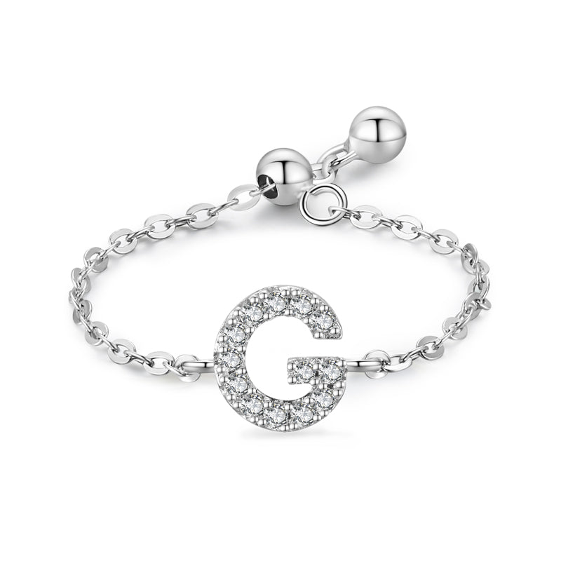 Brief-Kettenring Damen Mode Nische Design Liebe Dünner Ring Schmuck
