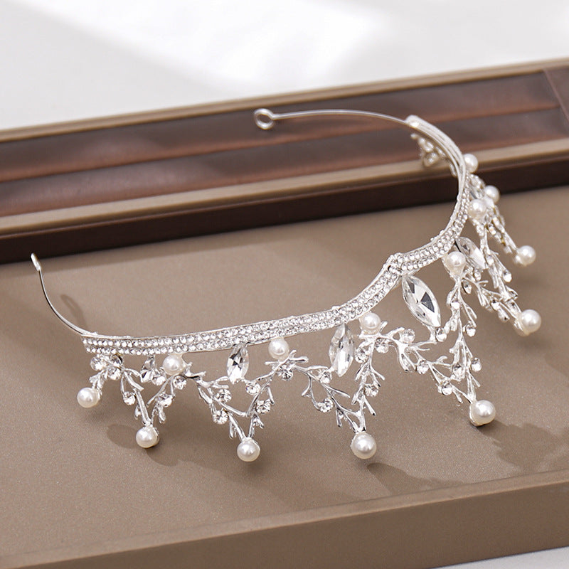 Tiara de pelo de boda nupcial con diamantes de cristal de moda