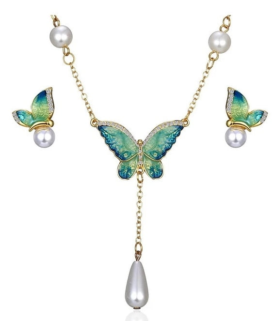 Schmetterling Perlenohrstecker-Set