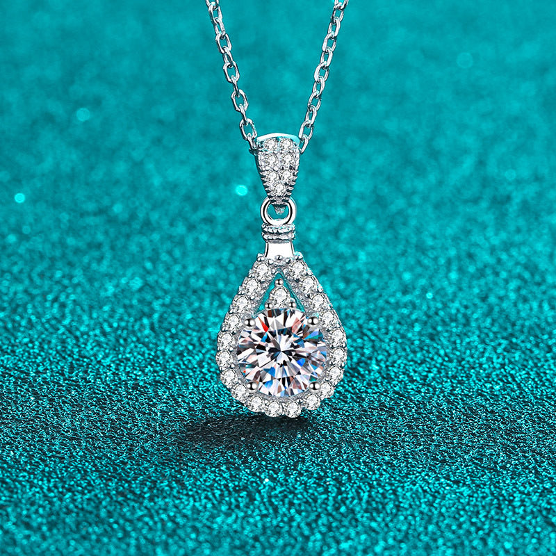 Moissanit Exquisite Halskette aus 925er Sterlingsilber für Damen