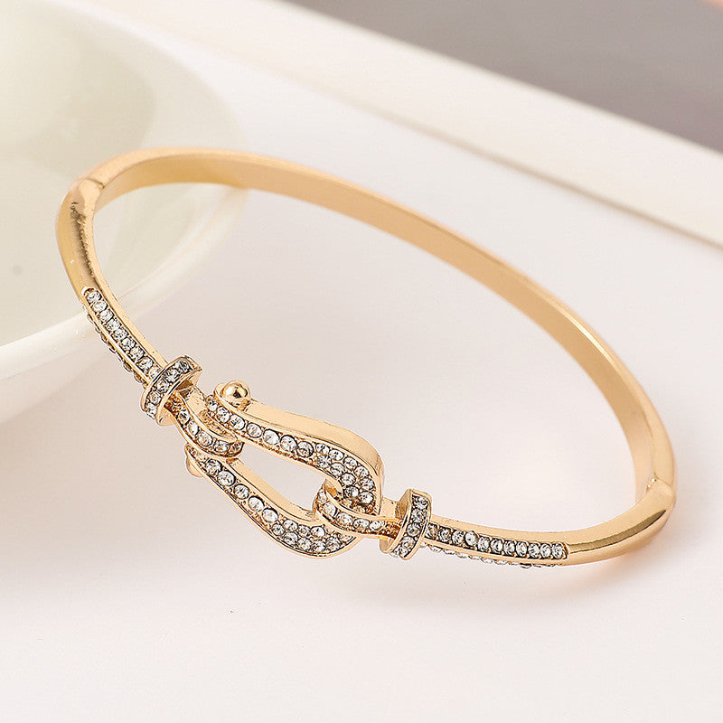Pulsera Taladro Múltiple Diamante Chapado en Oro