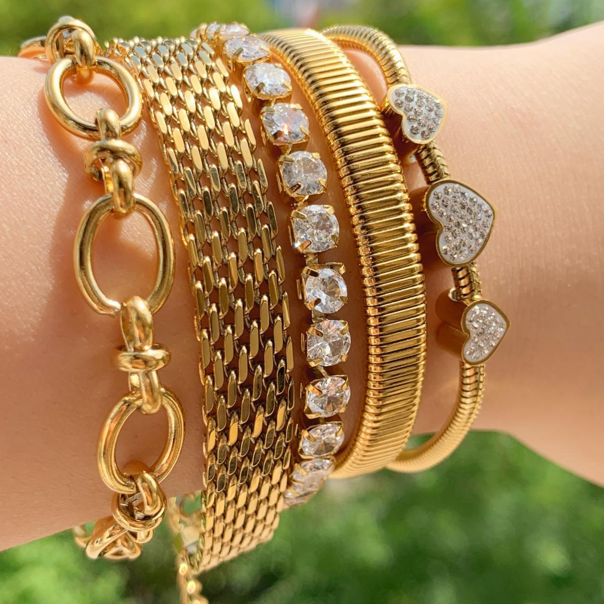 Juego de cinco pulseras retro de plata con cristales en forma de corazón para mujer, joyería de moda con geometría y símbolo infinito ajustable