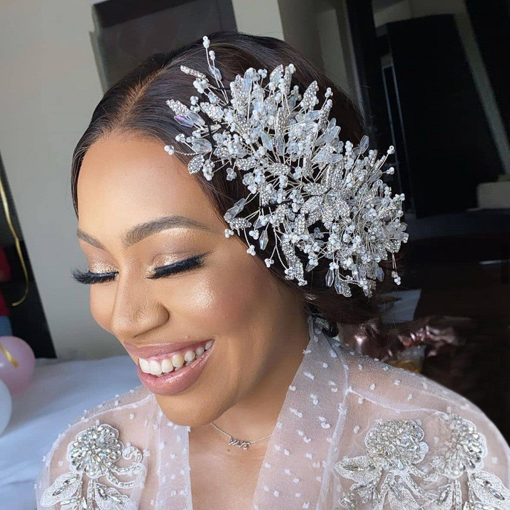 Accesorios para el cabello de novia de oro lujosos, exagerados y creativos