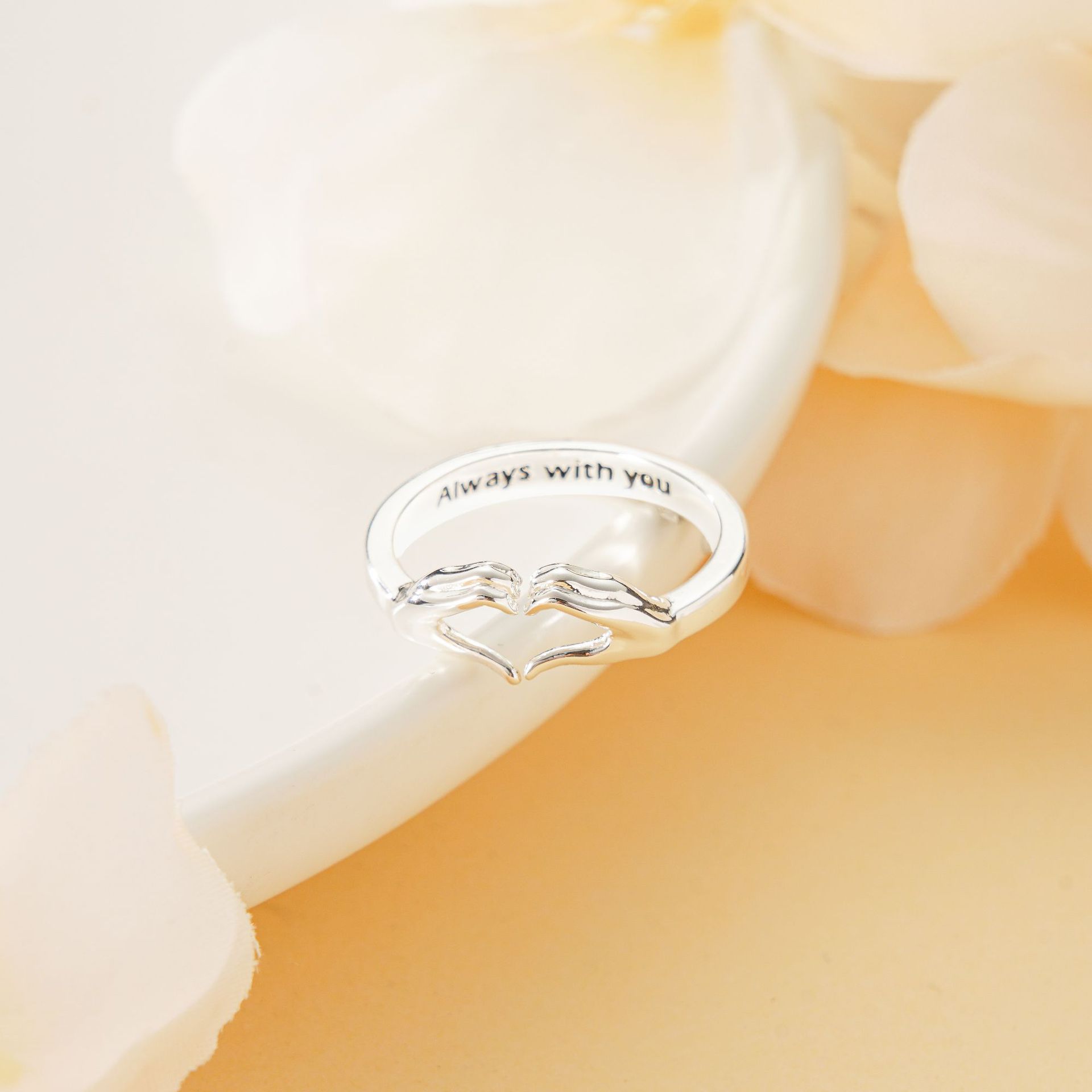 Romantische Hände Herz Ring Paar Partnerringe