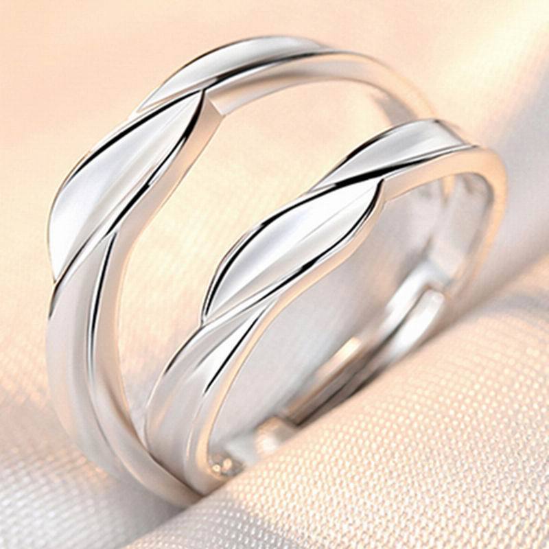 Anillos de apertura Simulación de boda Anillo de diamante