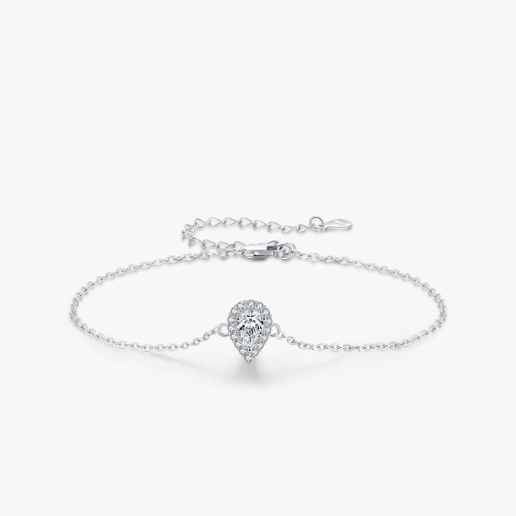 MODIAN MODIAN S925 Sterling Silver Temperamental Elegant Zircon Drop-shaped Diamond Bracelet