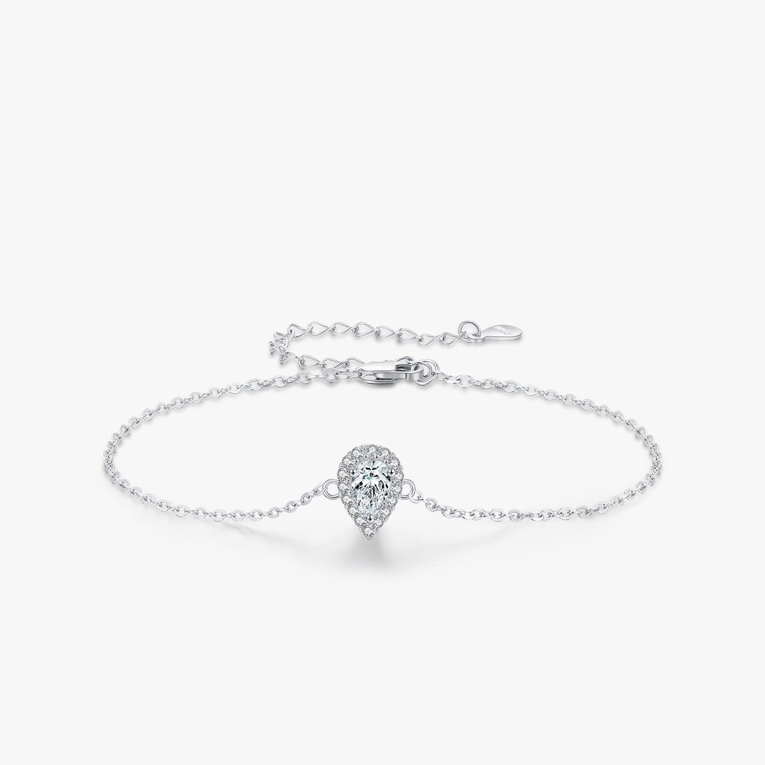 MODIAN MODIAN Pulsera de Plata de Ley 925 con Circonita Elegante en Forma de Gota