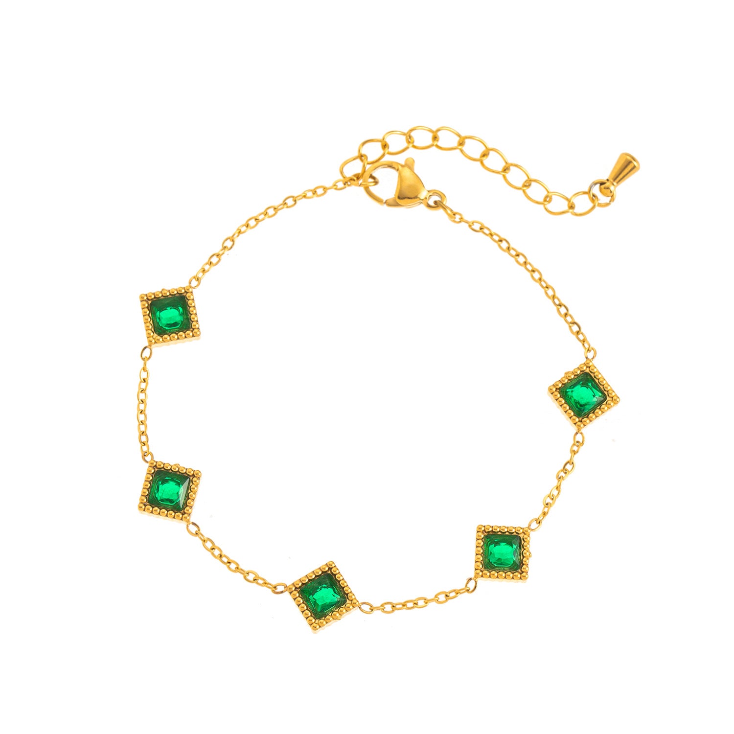Pulsera retro geométrica cuadrada sencilla para mujer
