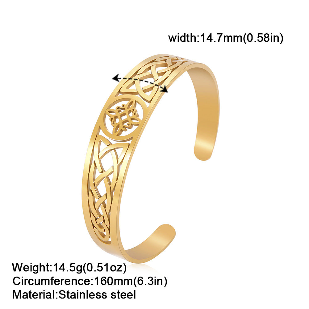 Witch Knot Hollow Ornament 304 Stainless Steel Bracelet