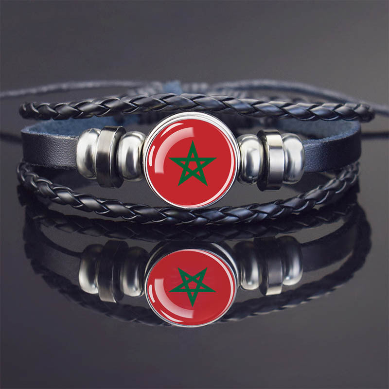 World Flag Bracelet Woven Twisted