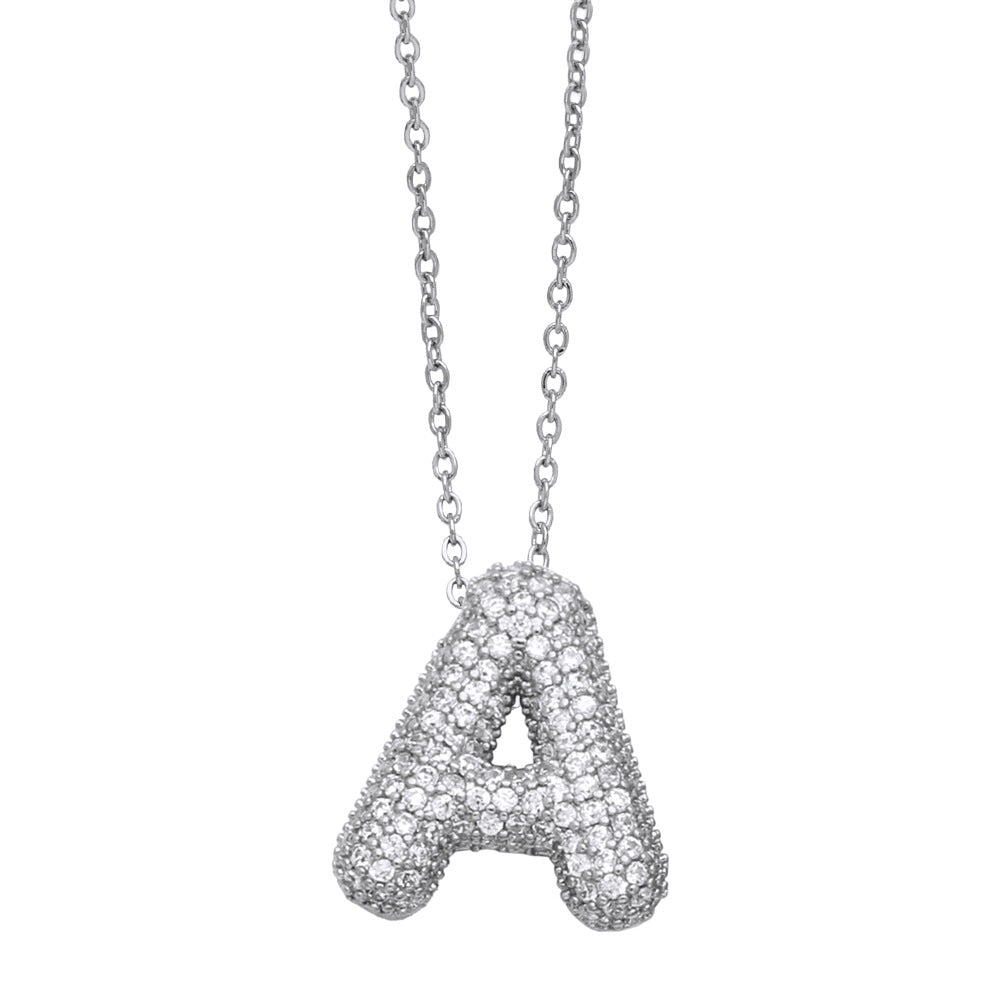 Collar con 26 letras inglesas para mujer con circonitas incrustadas