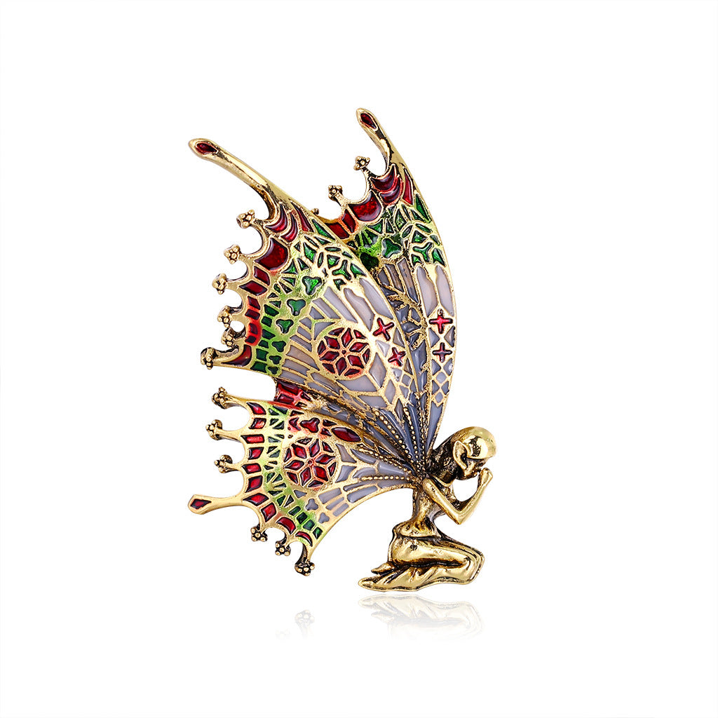 Mode Vintage Schmetterling Engel Brosche