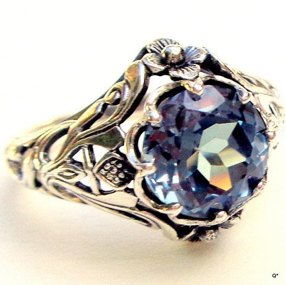 Luxuriöse blaue Kristallringe für Damen, kreativer Blumenring Schmuck