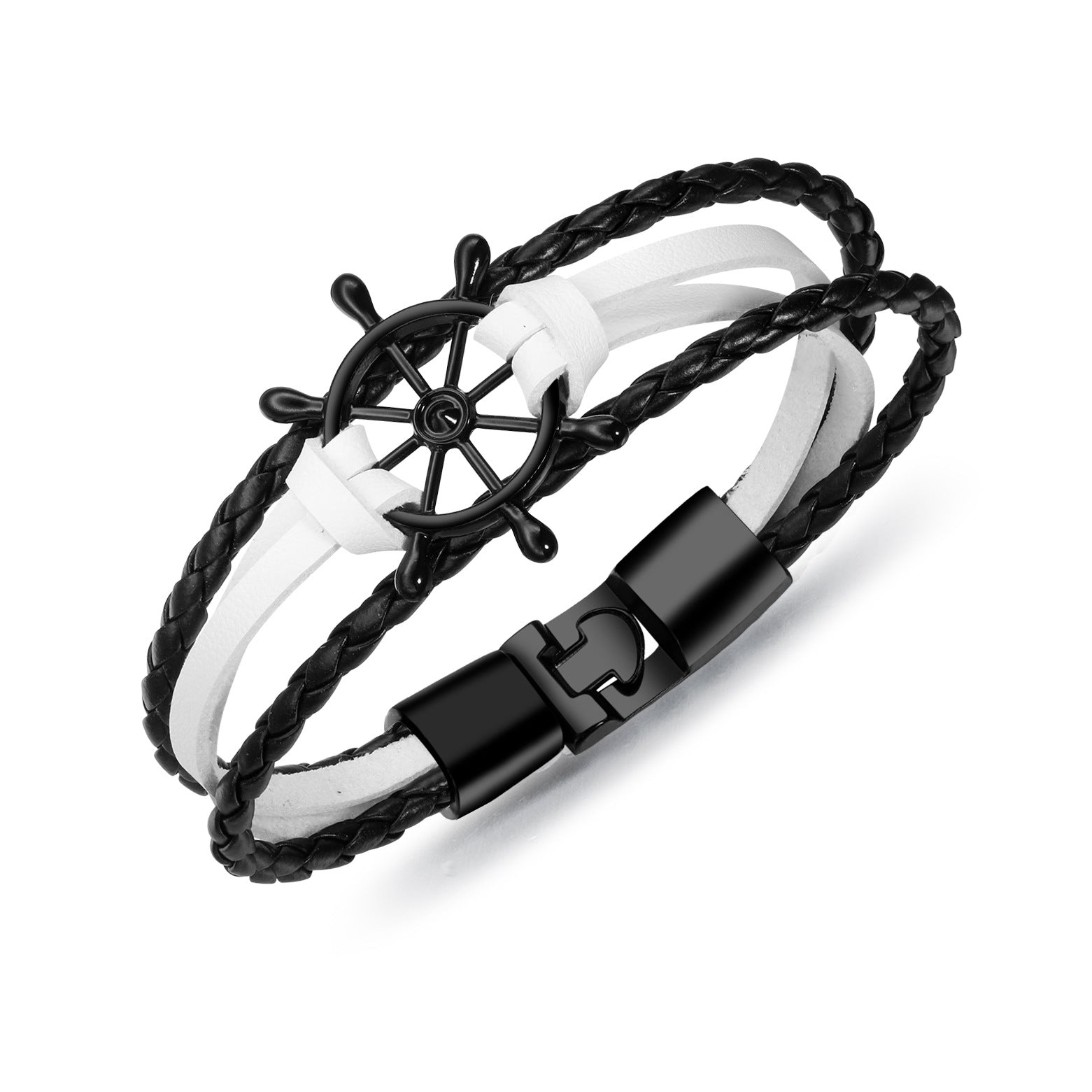 Pulseras de cuero y aleación con dijes