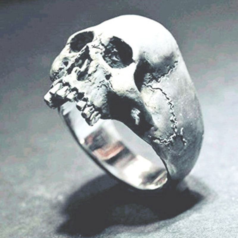Totenkopfring Herren Rock Gothic Punk