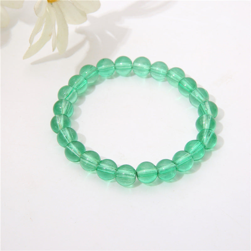 Solid Color Transparent Glass Bracelet