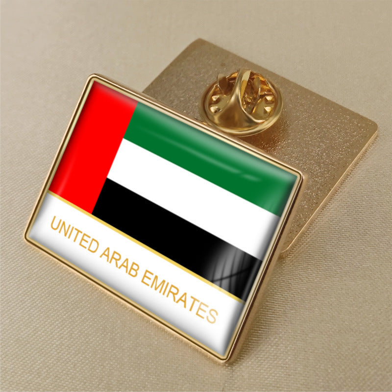 Broche con insignia de pegamento de cristal de la bandera de los Emiratos Árabes Unidos