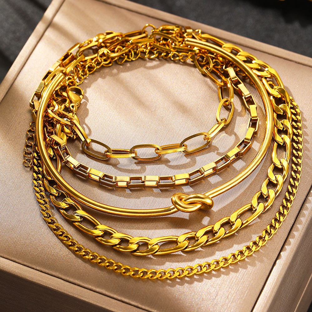 Retro Dicke Kette Personalisiertes Armband Mix And Match Offenes Armband Armband Twin Style Anzug