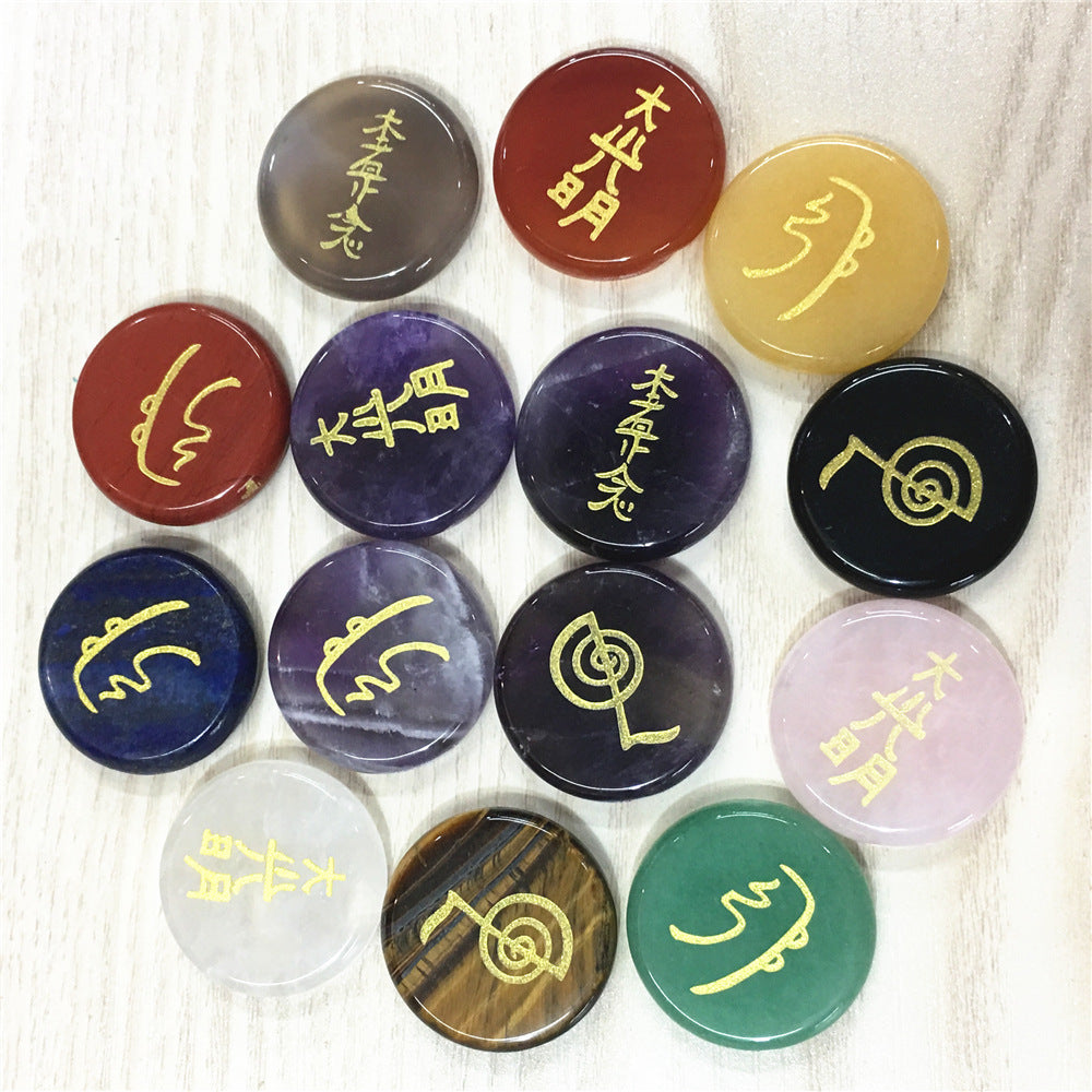 Vier Energiesymbole Natürlicher Kristallschmuck Japanische metaphysische Zaubersprüche