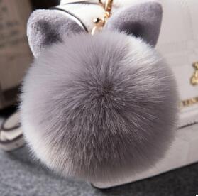 Colorful Bunny Fur Keychain