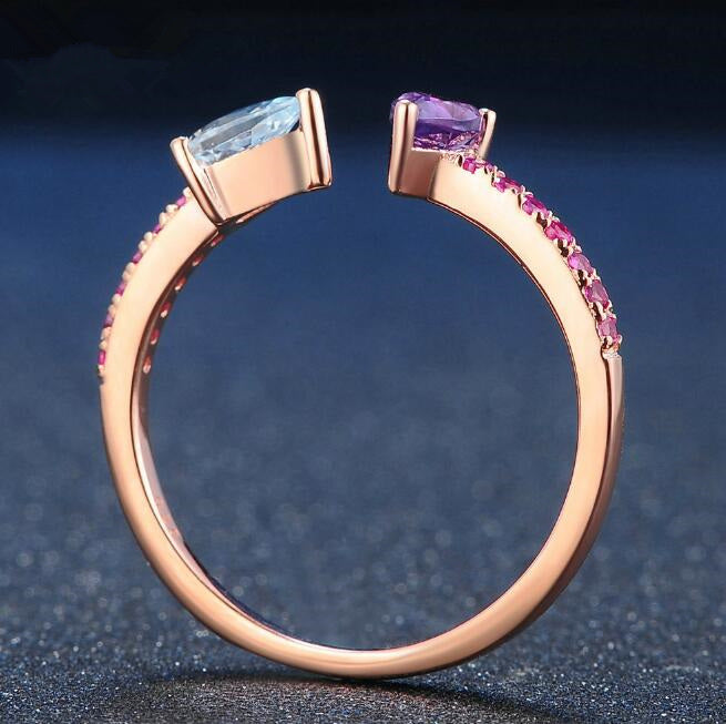 Anillos de plata esterlina 925, apertura S925, joyería fina de piedras preciosas, anillo de boda para mujer