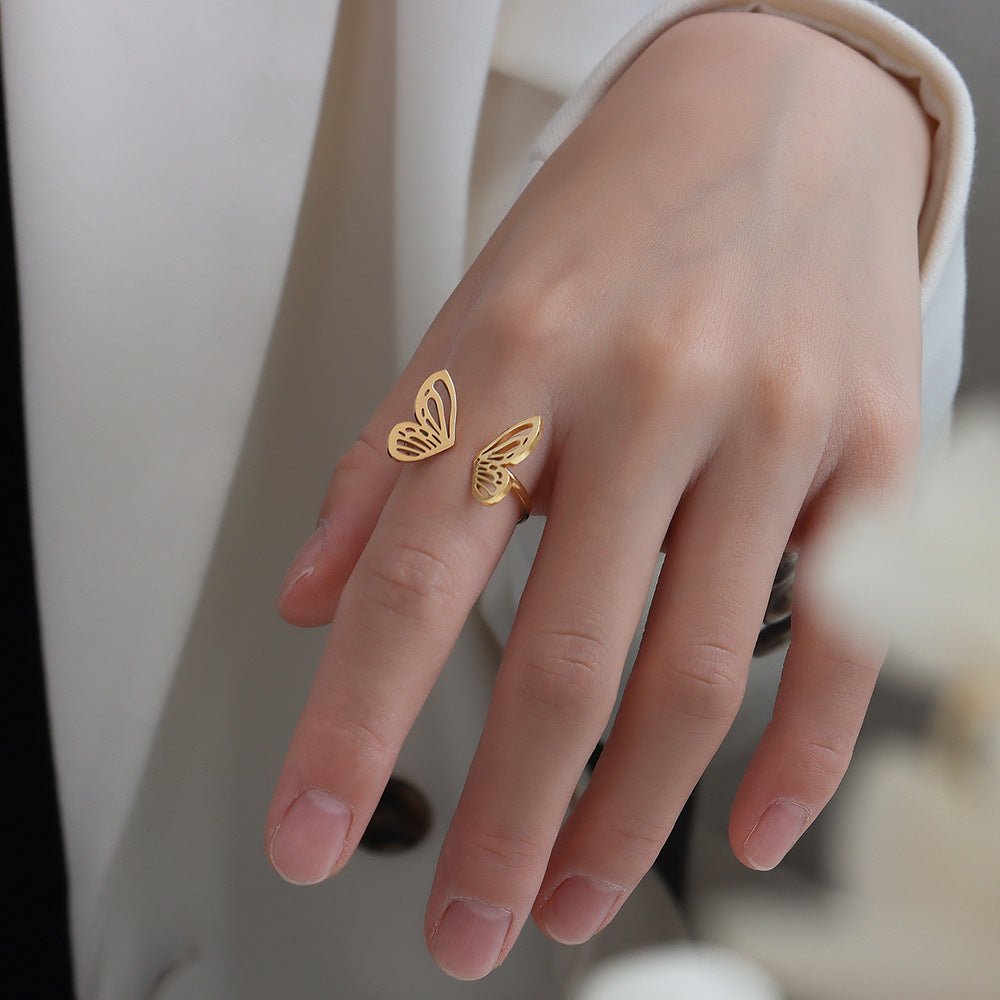 Anillo de Mariposa Hueca Estilo Normcore de Moda Personalizada