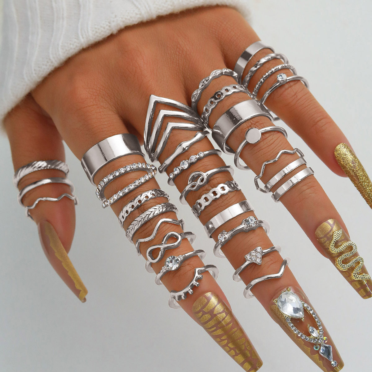 Ring Damen Nischen Senior Knöchelring 23-teiliges Set