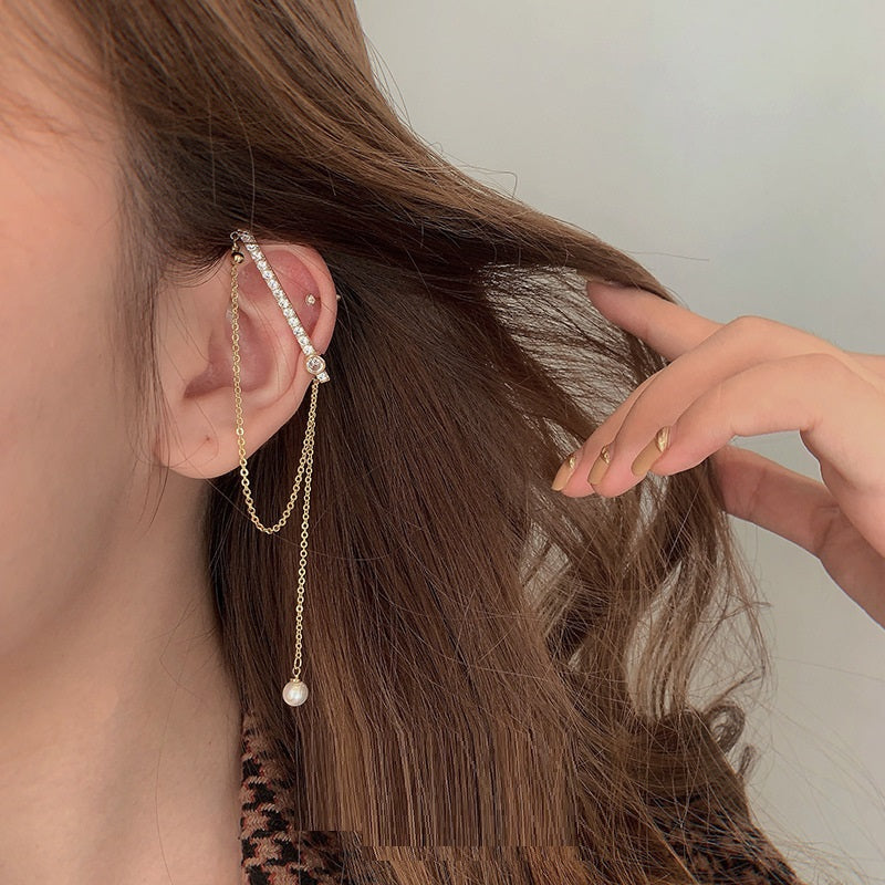 Pendientes de borla tipo brazalete de oreja francés con diseño de nicho
