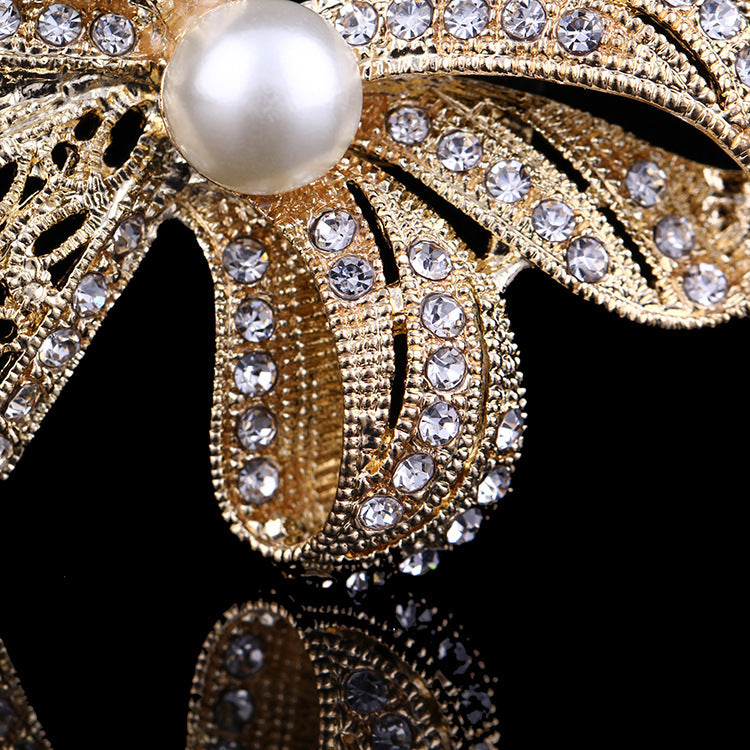Broche de Lazo con Incrustaciones de Diamantes Broche de Ropa de Alta Gama