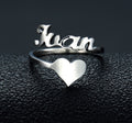 Customized Name Men Women Ring Personalized Love Heart Fashion Stainless Steel Rings Jewelry Valentine's Day Gifts
