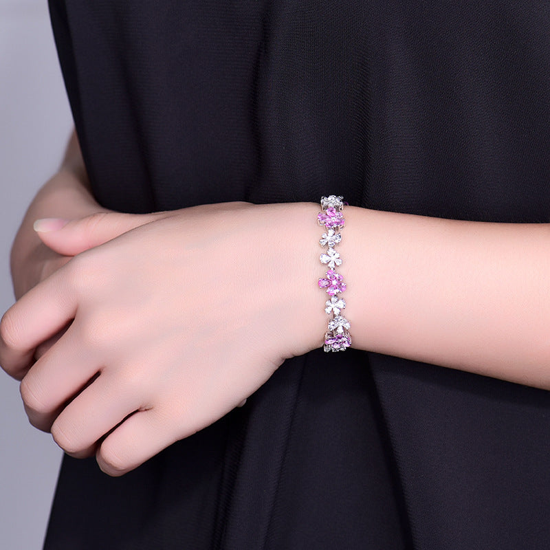 Zirkon Kirschblüten Mode Bankett Armband