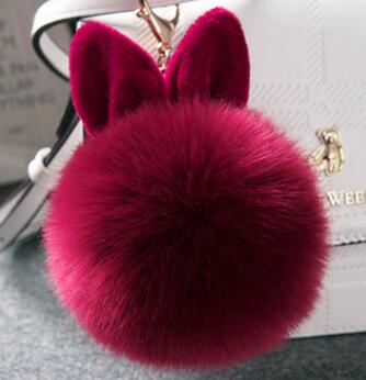 Colorful Bunny Fur Keychain
