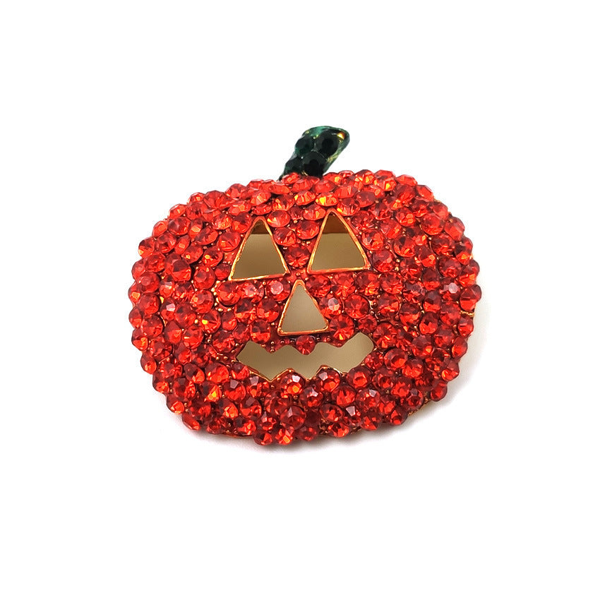 Halloween Spot Drill Red Christmas Pumpkin Brooch