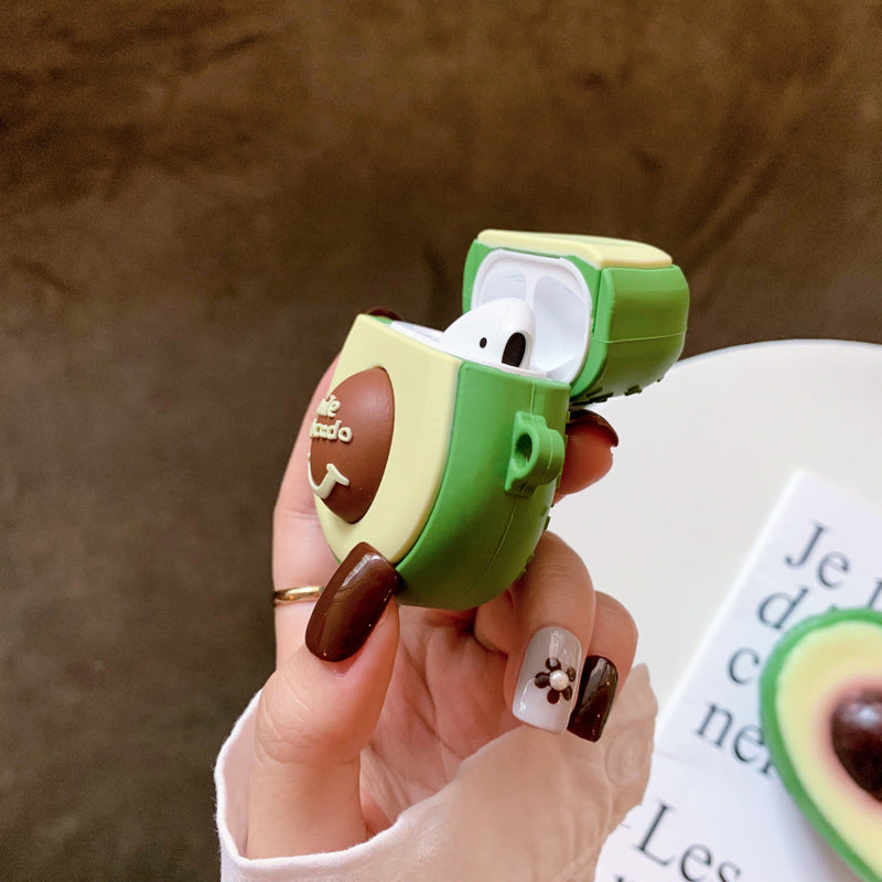 Estuche para auriculares estéreo de silicona resistente a golpes Stereo Avocado Apple Bluetooth 2da generación