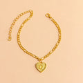 Initial Letter Anklet Gold Color Heart Pendant Foot Bracelets Women