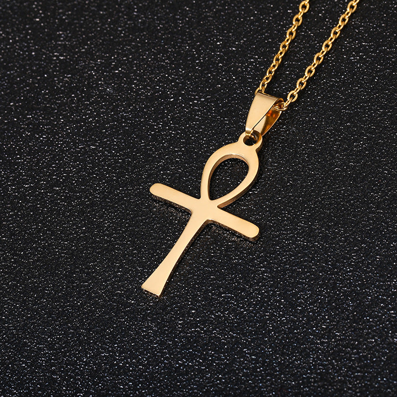Männer und Frauen All-Matching Edelstahl Kreuz Anhänger Halskette
