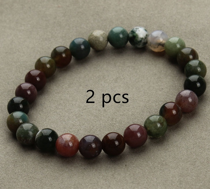 Pulsera de cuentas redondas de piedra arenisca azul aventurina