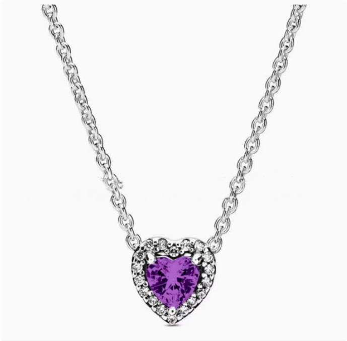 925 Silver Color Diamond Inlaid Necklace With White Copper Electroplating