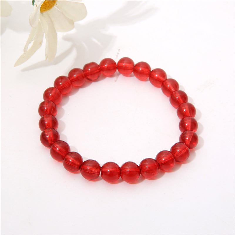 Solid Color Transparent Glass Bracelet