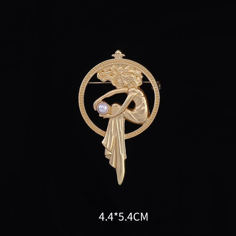 Broche de ángel retro en oro Beautiful Soul
