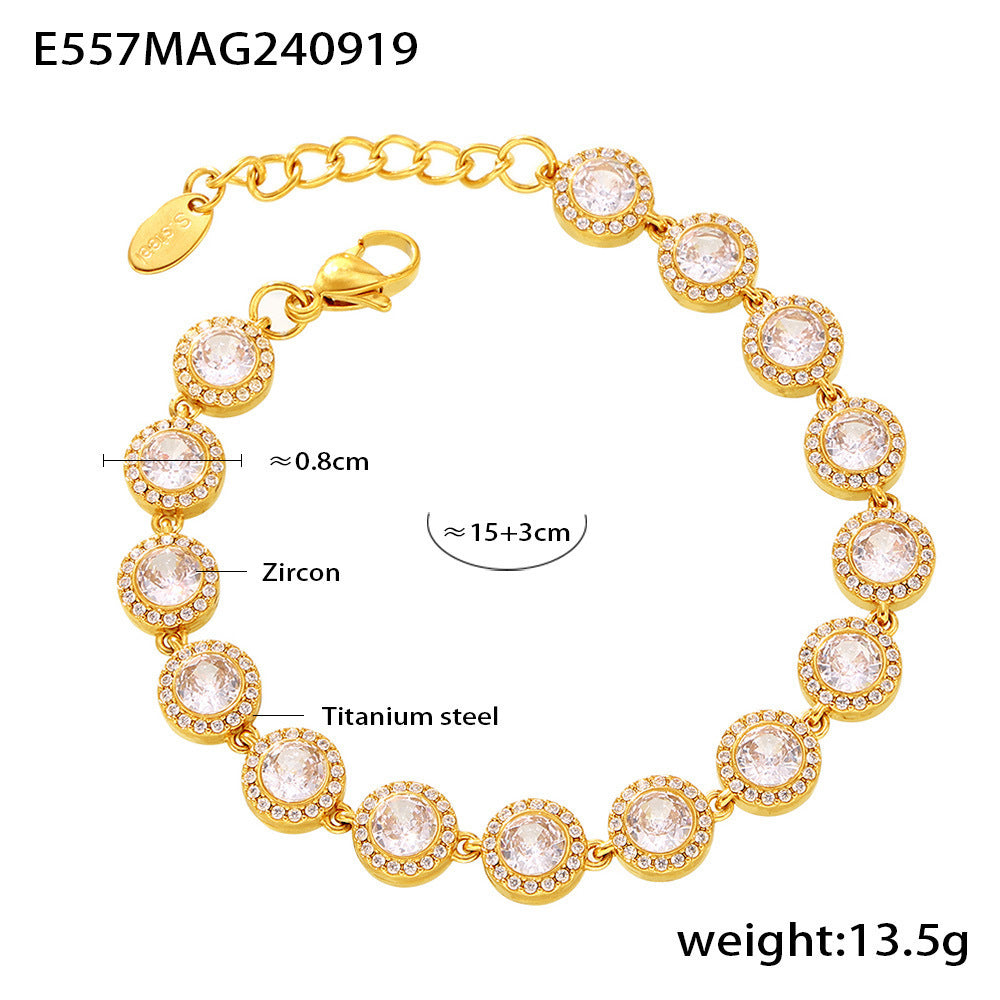 Pulsera de empalme de circonitas brillantes con diseño de amor, estilo europeo y americano, temperamento de lujo ligero