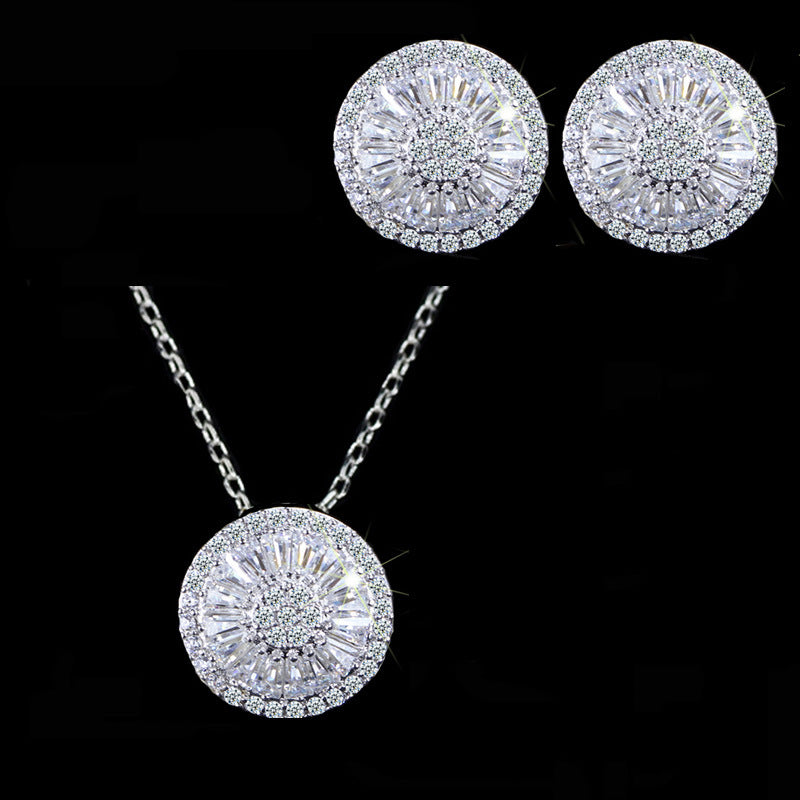 Zirkon-Halskette Ohrringe Koreanische Modeaccessoires